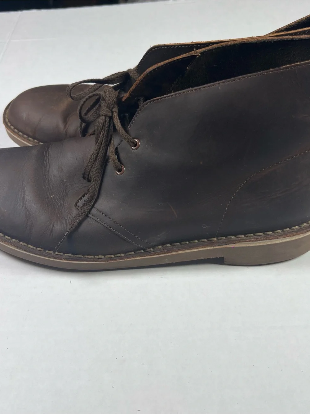 Men's Brown Leather Clarks Desert Boots - Rugged Lace-Up Style #casual #boho